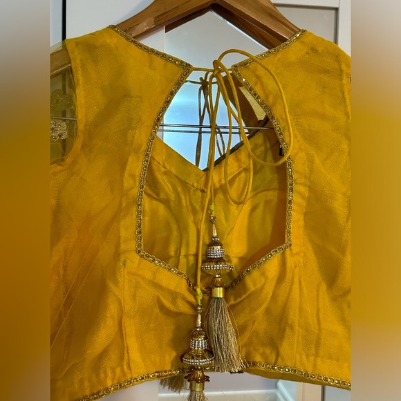 Yellow and Gold Indian Lengha - Picture 7 of 9